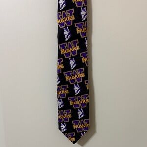 Washington Huskies Themed Tie - Black and Purple